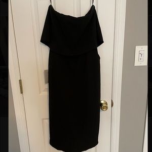 NWT Lulus Strapless Black Midi dress, Size XS